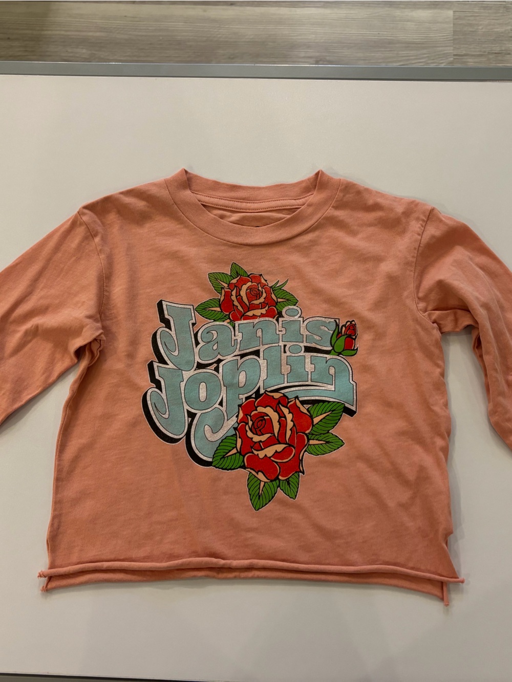 Rowdy Sprout Peach Graphic Tee with Navy Print